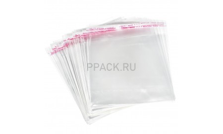 Пакет с клеевым клапаном  12х12 см, БООП, клапан + 3 см, 25мкм (100шт)